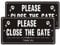 Pack of 2 Please Close the Gate Sign Reflective Aluminum - 15x30cm, Outdoor Waterproof, UV Resistant, Durable