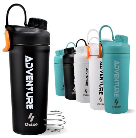Stainless Steel Shaker Bottle, 28 oz Gym Bottle, Shaker cup for protein mixes with Wire Whisk Ball Spring Mixer