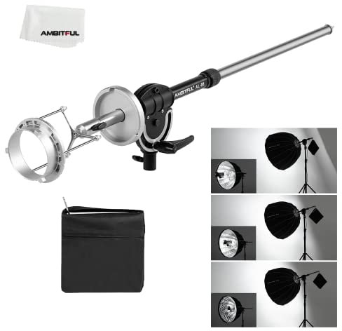 AMBITFUL AL-08 Bowens Softbox Reflector Extendable Bracket Mount Adapter for Bowens Elinchrom Profoto Speedlite Stduio Flash