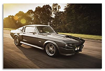 Old Muscle Car Poster Ford Mustang Shelby Gt500e Eleanor Poster Dekorative Malerei Leinwand Wandposter und Kunstbild Druck Moderne Familie Schlafzimmer Dekor Poster 30 x 45 cm