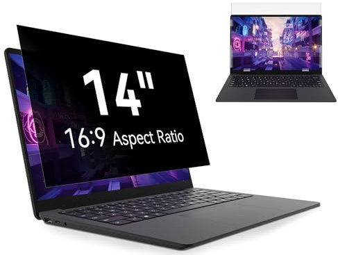 Laptop Filtro Privacy Schermo 14 Pollici 16:9, Pellicola Privacy Filter Compatibile con HP/dell/Acer/Lenovo/Thinkpad/Samsung/ASUS/Sony, Rimovibile Pellicola de Protezione