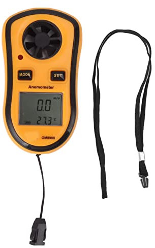 Handheld-Digital-Anemometer, Windgeschwindigkeits- und Temperaturmessgerät mit Digitalem LCD-Display, Taschen-Windmesser, Handmesswerkzeug