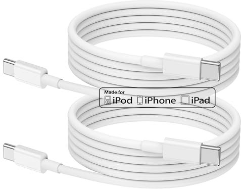 CyvenSmart iPhone 15 Charger Cable, 2Pack 2M 60W USB C to USB C Cable Super Fast Charging USB C Charger Cable for Apple iPhone 15/15 Plus/15 Pro/15 Pro Max,iPad Pro/iPad Air/MacBook