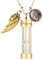 OTXIXTO Personnalisé Intemporel Sablier Cendres Collier avec Gravé Texte/Aaile D'ange/Ronde Photo Étiquette Commémorative Crémation Urnes Bijoux Souvenirs pour Homme/Femme Cendres (A1 : Or)