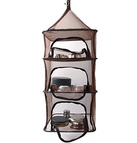 Abbdbd 3 Layer Drying Rack Plant Net Collapsible Hanging Net Food Dehydrator Storage Carrying Bag Outdoor Dehydrator Storage Net Basket