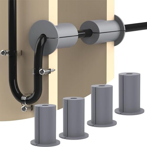 Passacavo Ethernet, Kit di Instradamento Cavi Portatile in Gomma per Foro a Parete 4 Pezzi 1 Pollice, per Organizzare Cavi con un Diametro di 7 Mm o Inferiore (GRAY)