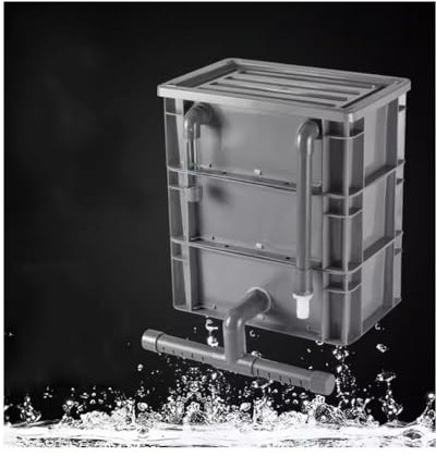 GRRICEPL Filtre pour Aquarium, Filtre pour Aquarium, Système De Cycle d'eau Externe À 3 Niveaux DIY, Pompe Et Média Filtrant Non Inclus (Couleur : Grey, Taille : 40x30x51cm)