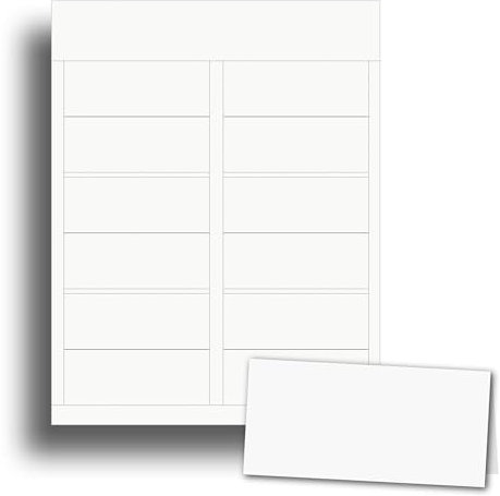 Schwere, 36,3 kg weiße, matte bedruckbare Tischkarten für den Tisch, 25 Blatt/150 Zeltkarten, 6 pro Seite, 4,5 x 9,5 cm, bedruckbares Namenskartenpapier für Tintenstrahl-/Laserdrucker