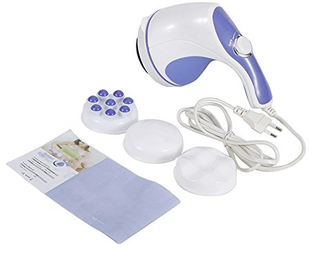 MENGDA Tragbares elektrisches Massagegerät, Vibration für die Körperformung, Cellulite-Massage, elektrisches Handmassagegerät, Vibration mit 4 alternativen Massageköpfen