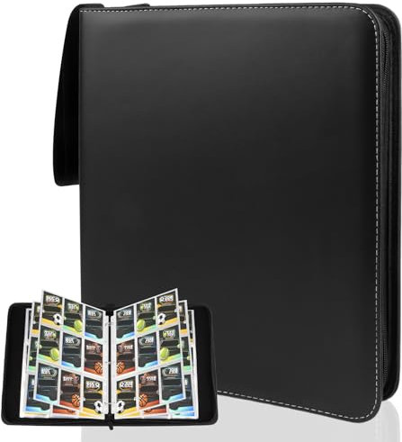 TNOMSNO Álbum de para Cartas, 50 Páginas 900 Cartas Álbum de Cartas Coleccionables, Transparente e Impermeable Carpeta de Tarjetas, Álbum de Recortes para Tarjetas