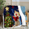 Süße Sherpa-Fleecedecke mit Katzenmotiv,Weihnachtsbaum-Überwurf,wendbar,weich,warm,flauschig,Dicke Decken für Kinder Erwachsene,Decke für Couch,Bett,Sofa,Decke 150x200 cm