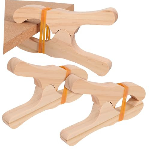 JOINPAYA 3pcs Wooden Clip Toy Handmade Play Clips for Boys and Girls Fort Building Large Clothes Pins Jumbo Wood Clamps Suitable for Beach Blanket and Crafts