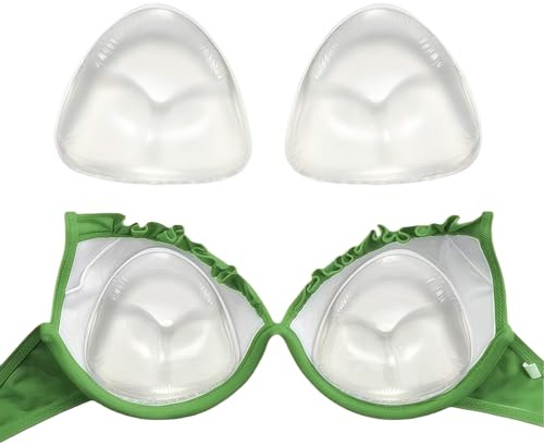 Reggiseno a triangolo in silicone trasparente a forma di cuore, inserto rimovibile per reggiseno sportivo riutilizzabile, imbottitura adesiva in gel push-up per donne costumi da bagno bikini abito