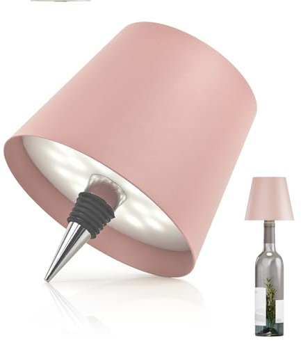 MU LIN Wiederaufladbare Touch-Flaschenlampe, kabellos, dimmbar, 3 LED-Farben, für Wohnzimmer und Restaurant, 4000 mAh