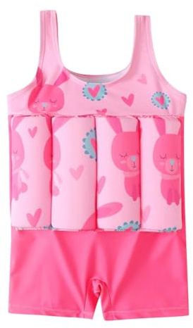 Badeanzug mit Schwimmhilfe Jungen Mädchen, Schwimmanzug Kinder Jumpsuits Funktions Badeanzüge Mit Schwimmhilfe Cartoon-Druck Bademode-Sets Trainingsanzug Unisex Bojenanzu