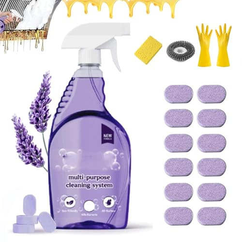 Dr Clean Spray for Ovens Uk, Drclean with Cleaning Tablets, Dr Clean Spray, Oil cleaning, Suitable for Kitchen and Bathroom(1-12Tablets)