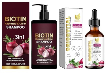 3 In 1 Rosemary Shampoo Set, Volumizing Shampoo+Haarpflegeöl | Natural Hair Care, For Men & Women, Anti-Hair Loss, Itchy Scalp & Strengthening, For All Hair Types