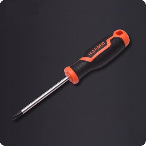 Harden Philips Screwdriver, PH2 x 200mm, Chrome Vanadium Steel, Magnetic Head, Thermoplastic Rubber Handle