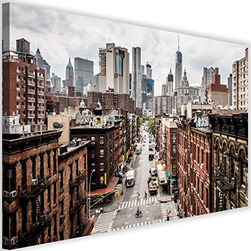 Leinwandbild XXL New York Wandbild Kunst Brooklyn Architektur bunt 100x70 cm