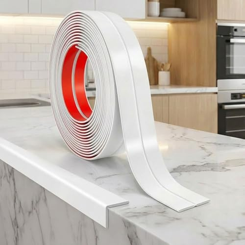 JSIWOTH Profilé d’Angle PVC Flexible Auto-Adhésif 9,2m, Largeur 16mm Blanc | Protection d’angle 90-180° pour murs, plafonds, portes et finitions intérieures ou extérieures