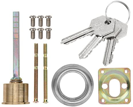 CHICIRIS Cilindro di Sicurezza in Rame, Serratura Meccanica Antifurto con Nucleo di Blocco di Livello C per Porte di Sicurezza in Legno di Ferro, 3 Chiavi Incluse