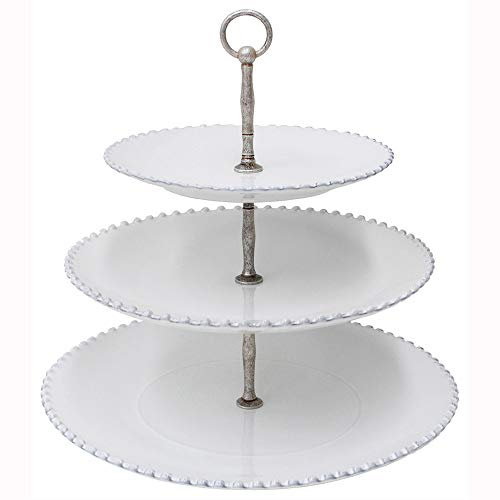 Costa Nova, Pearl Kollektion, Steinzeug Geschirr, Tafelaufsatz, weiß, 34 cm