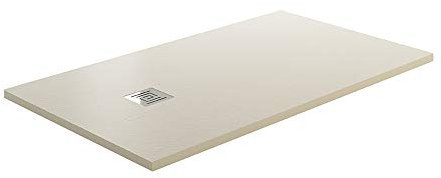 GME DIVISION BAÑOS Plato de Ducha de Carga Mineral Textura Pizarra - Ardesia (170x70, Beige RAL9001)