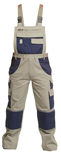 Charlie Barato Latzhose Herren Multipocket Latzhose Multipocket beige/hydronblau (DE/NL/SE/PL, Numerisch, 54, Regular, Regular)