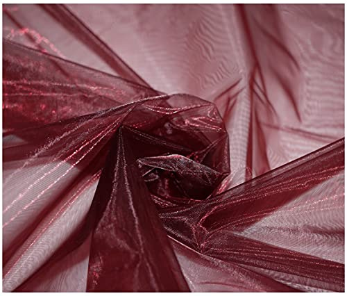 Premium Crystal Organza Voile Fancy Dress Costume Decorations Fabric 150cm Wide/Sold by The Metre (Damson)