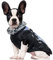 Dociote Hunde Wintermantel Winterjacke mit Geschirr Reißverschluss reflektierender & winddichter Hundemantel Hundejacke mit Gurte und D-Ring für mittelgroße große Hunde Blau gedruckt 3XL
