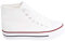 Zapatillas Altas Blancas Lona Mujer Bambas Deportivas con Plataforma 3.5cm, T.39