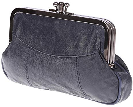 Christian Wippermann Portefeuille en cuir véritable pour femme avec fermeture à clip 17 x 10 x 2-4 cm – Portefeuille avec compartiments zippés – Porte-monnaie avec clip – Élégant portefeuille à clip