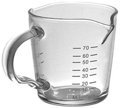 Cabilock Glas Espresso Messbecher Espresso Schnapsglas Tasse Kaffee Messbecher mit 2 Ausgüssen 100Ml