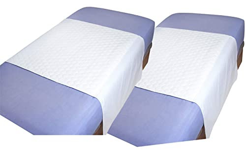 MIRTUX Pack de 2 empapadores Protector de Cama Lavable, Impermeable y Absorbente con 4 Capas. Medidas 85 x 90 cm y alas a Ambos Lados de 55cm.