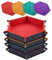 SIQUK 4 Stück Würfelbretter 4 Farbe Leder und Samt Würfelteller, Würfeltablett Hexagon Würfelteller Leder Würfelbretter für RPG DND Dragons Würfel Gaming (Orange, Gelb, Cyan, Violett)