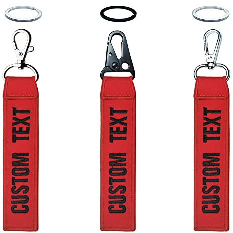 misscase Llavero Personalizado con Número de Nombre, Etiqueta Bordada, Accesorios Para Equipaje, Caja, Cinturón, Equipo (Red)