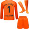 NIHMEX Barcelona TER Stegen Kinder Torwart Trikot Fußball #1, Neu Saison, Shorts Socken Torwarttrikot (Orange (Langarm),30)