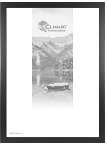CLAMARO 'Collage' Bilderrahmen 20x18 handgefertigt | Schwarz Matt | MDF Holzbilderrahmen eckig modern inkl. Acrylglas, Rückwand und Aufhänger (querformat & Hochformat)