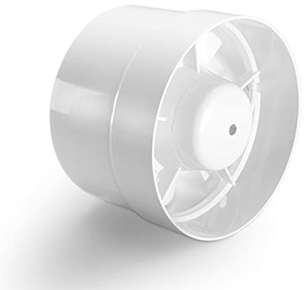 Rohrventilator 125mm Leistungsstarker Inline Ventilator Kunststoff Rohrventilator Abluftventilator Abluft Zuluft Industrielüfter Iedrigem Leiser Betrieb für Büro, Halle, Hydroponic Zimmer