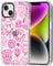 MOSNOVO Case for iPhone 14, [Buffertech 6.6ft Military-Grade Drop Protection] [Anti Peel Off Tech] Clear TPU Bumper Phone Case Cover Design - Pink Dripping Smiles Positivity Radiate Face