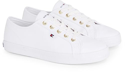Tommy Hilfiger Mujer Vulcanized Sneaker Essential Nautical Zapatillas, Blanco (White), 42 EU