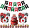 Marienkäfer Luftballons,Ladybug Party Luftballons, Marienkäfer Kuchen Dekoration Marienkäfer Geburtstags Banner für Marienkäfer Thema Party Dekoration, Geburtstag Hochzeit Lieferungen