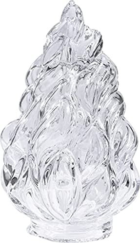 Llama de cristal transparente de repuesto para lámparas votivas de cementerio | Altura 12 cm, diámetro 5,5 cm, diámetro de injerto 5 cm