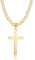 HSWYFCJY Kreuz kette Herren Kreuzkette Gold Edelstahl umgekehrtem Anhänger mit Kreuz Halskette für Männer Christliches Kreuz Halskette 28