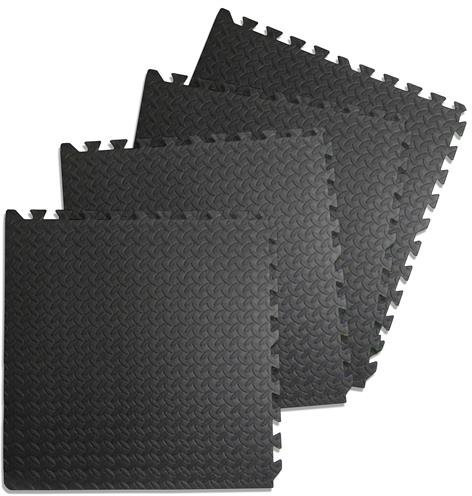 Tapis de Protection de Sol 6 Dalles en Mousse sans BPA + Bordures 63*63*1.2cm Tapis de Gymnastique Matelas Puzzl pour Gym, Musculation, Salle de Sport, Garage