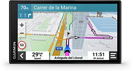 Garmin [renewed] DriveSmart 66 MT-S – Navigationsgerät mit hellem 6 Zoll (15,2 cm) HD-Display, 3D-Europakarten mit Umweltzonen, Verkehrsinfos in Echtzeit, Sprach- und Fahrerassistenz [Generalüberholt]