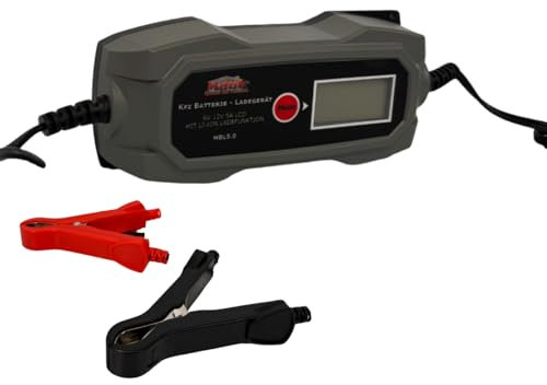 MAUK® KFZ Batterieladegerät 5A mit Li-ion Ladefunktion | 6V / 12V Ladegerät für Auto, Motorrad und AAA/AA Batterien | Wiederaufladbar & Erhaltungsladegerät für Überwintern und Akkus
