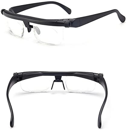 ASRIZE Adjustable Dial Glasses,Variable Focus for Reading Distance Vision Eyeglasses,Reading Glasses with Proper Vision Focus