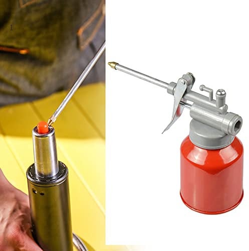 Imtrub Oil Can with Spout - 250ML Leak Proof Oil Pump Metal Can with Spout | Mechanical Maintenance Lubricating Oil Can for Bolts Bearings Locks Flywheels