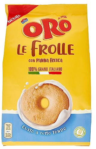Oro Saiwa, Le Frolle con Panna Fresca, Biscotti Frollini con 100% Grano Italiano, Perfetti per l'Inzuppo, 300 g